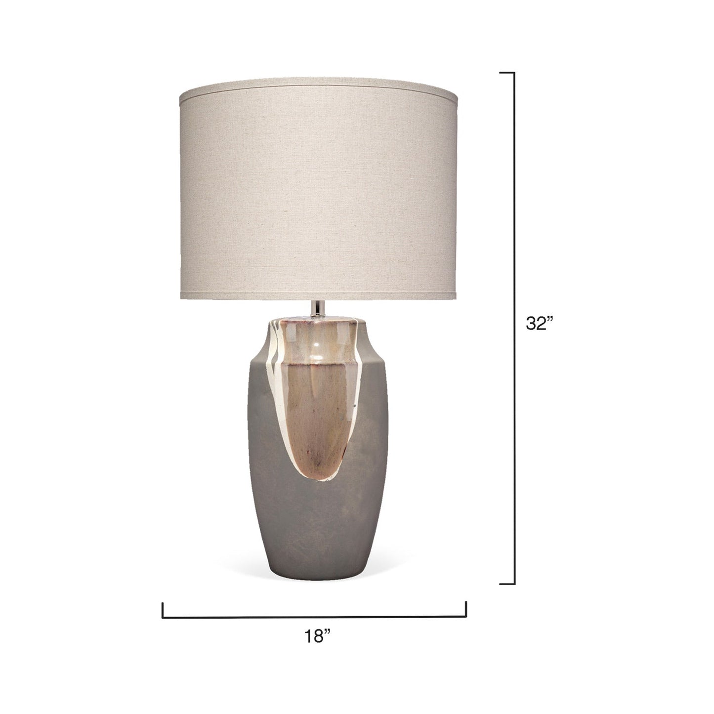 Landslide Table Lamp - line drawing.
