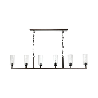 Linear Chandelier in Oil Rubbed Bronze.