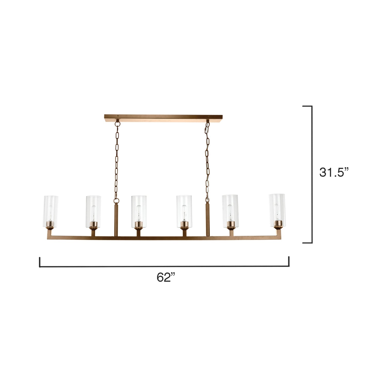 Linear Chandelier - line drawing.