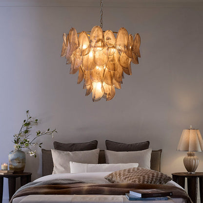 Magnolia Chandelier in bedroom.