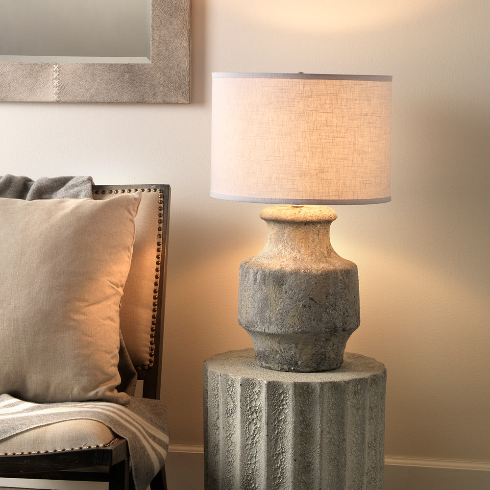 Masonry Table Lamp in living room.