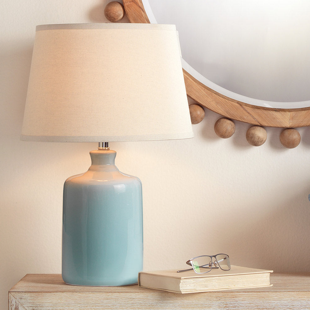 Milk Jug Table Lamp in living room.
