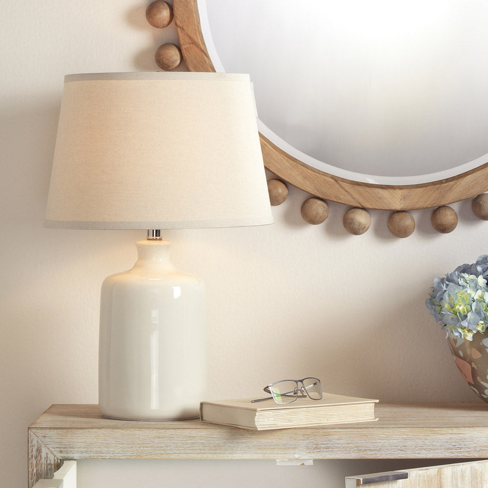 Milk Jug Table Lamp in living room.
