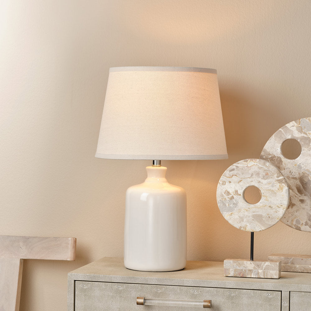 Milk Jug Table Lamp in living room.