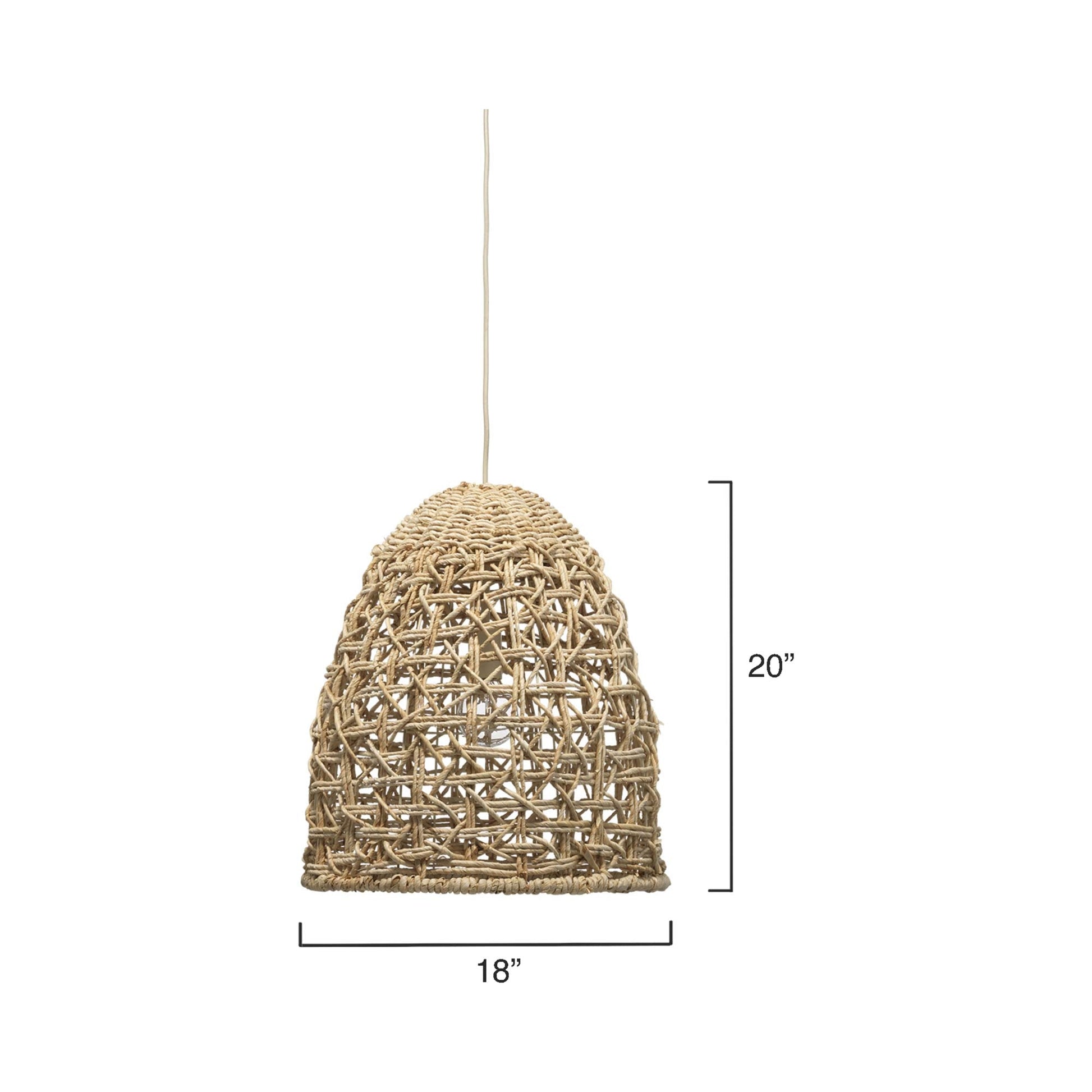 Netted Pendant Light - line drawing.