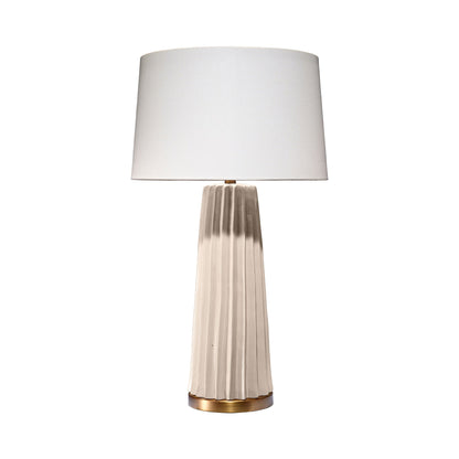Pleated Table Lamp in Cream.