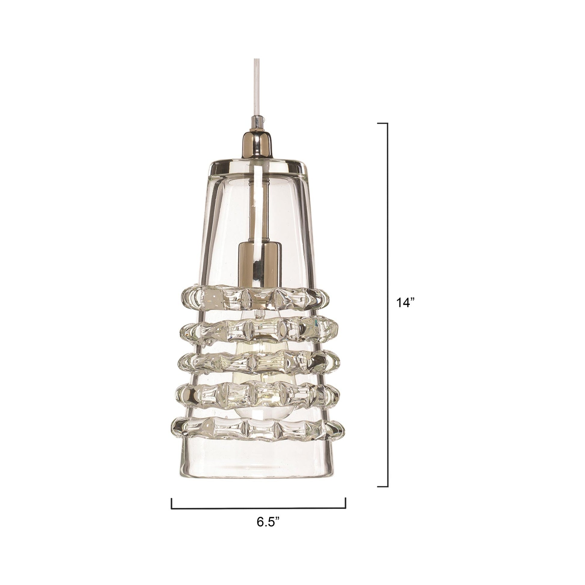 Ribbon Long Pendant Light - line drawing.