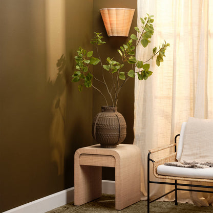 Scalloped Wall Light in living room.
