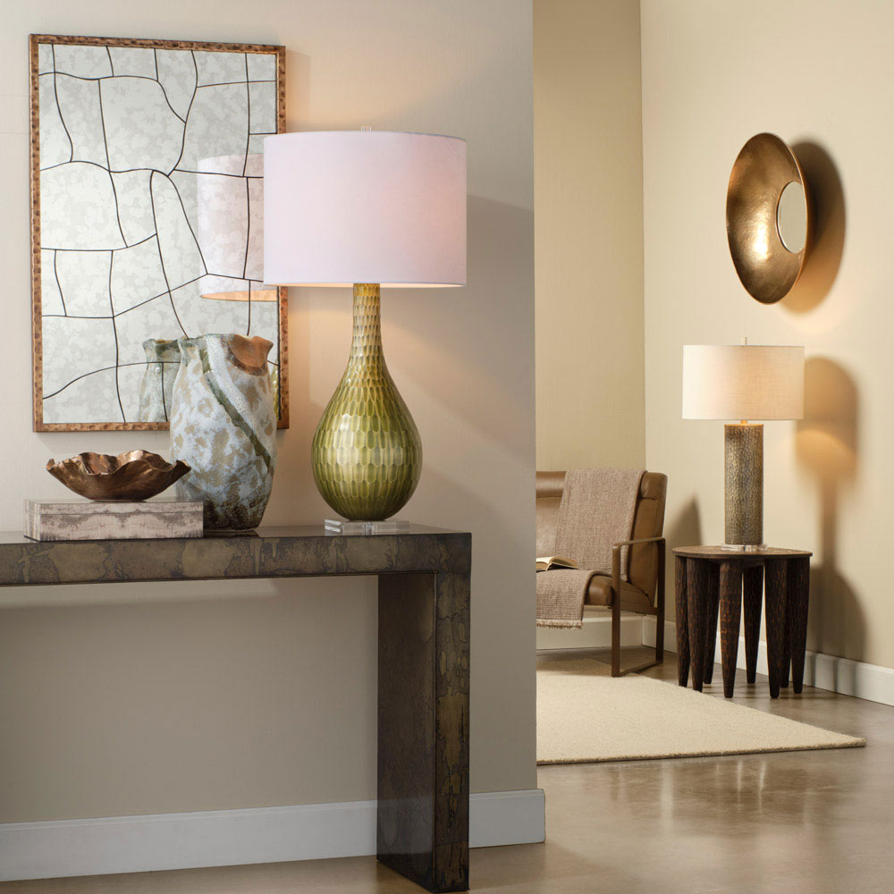 Serpentine Table Lamp in living room.