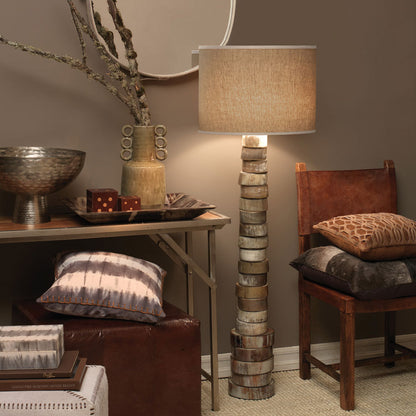 Stacked Floor Lamp in living room.
