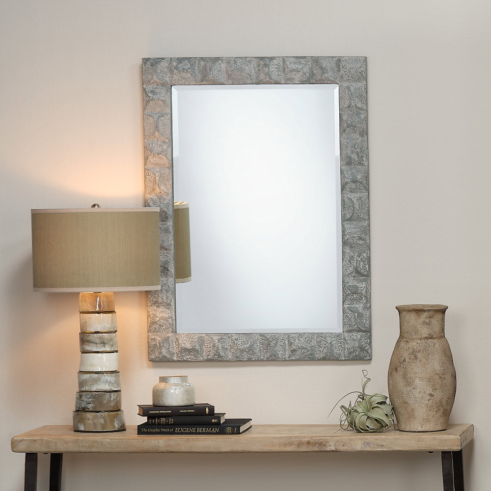 Stacked Table Lamp in living room.
