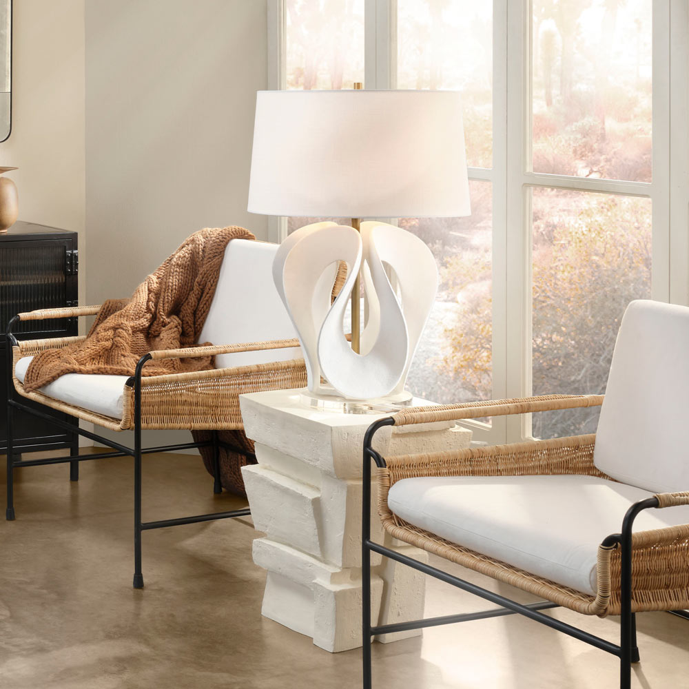 Swan Table Lamp in living room.