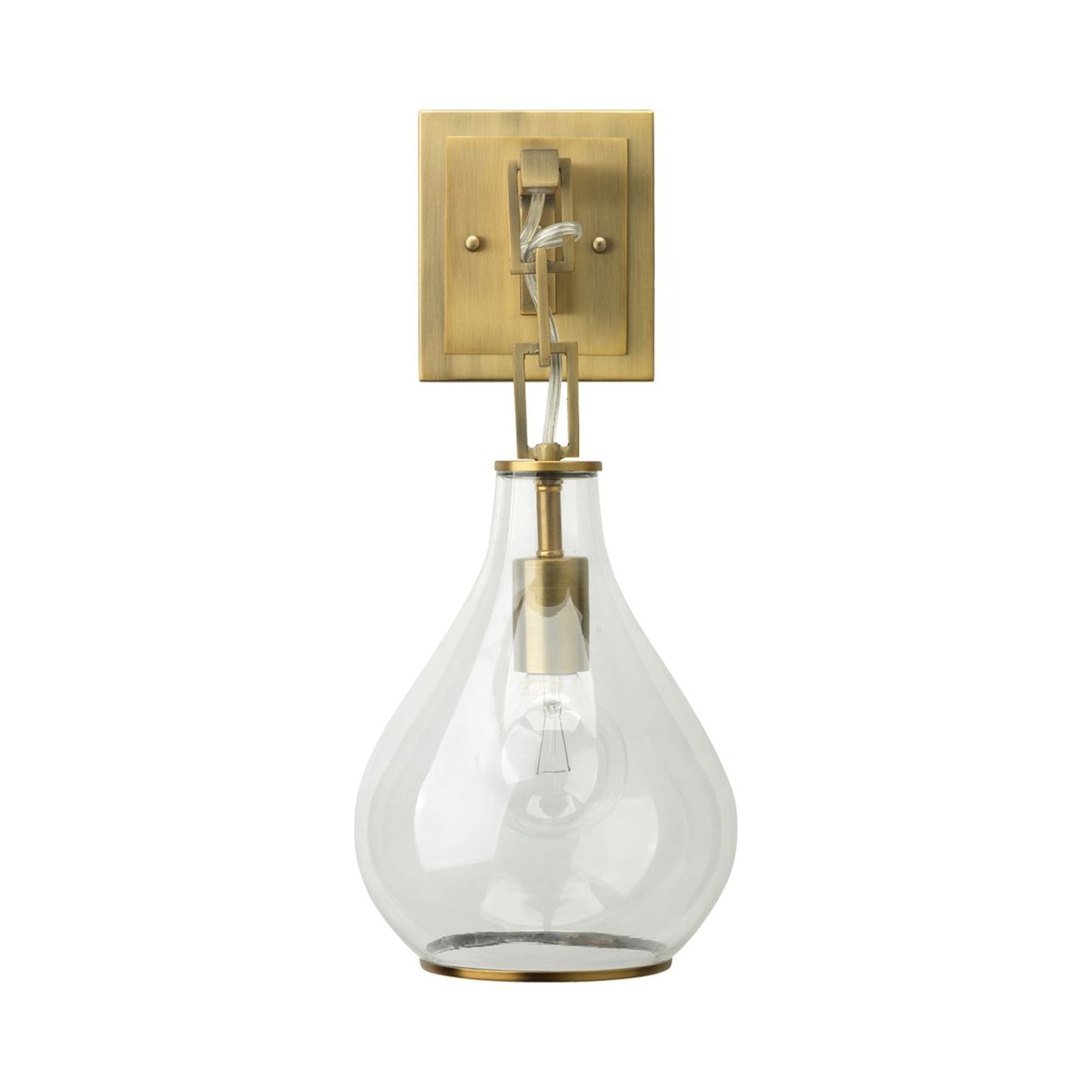 Tear Drop Wall Light in Brass.
