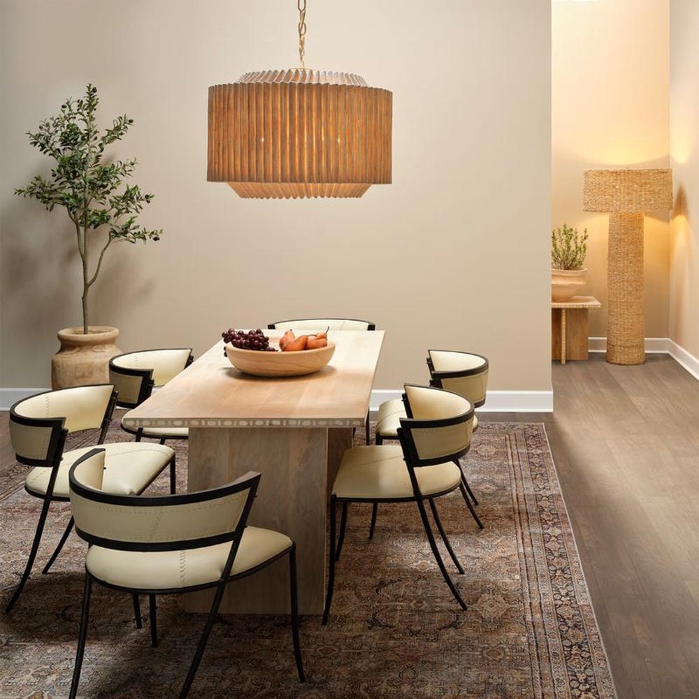 Theory Chandelier in dining room.