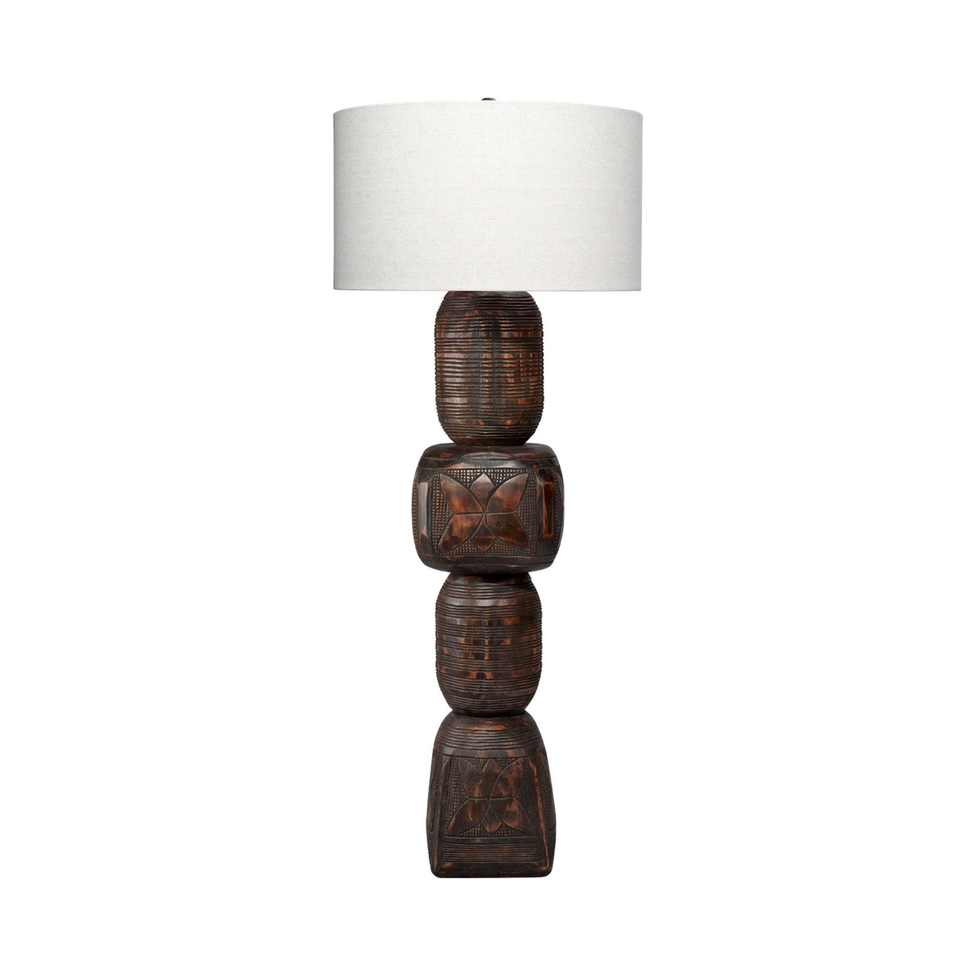 Totem Floor Lamp in Brown.