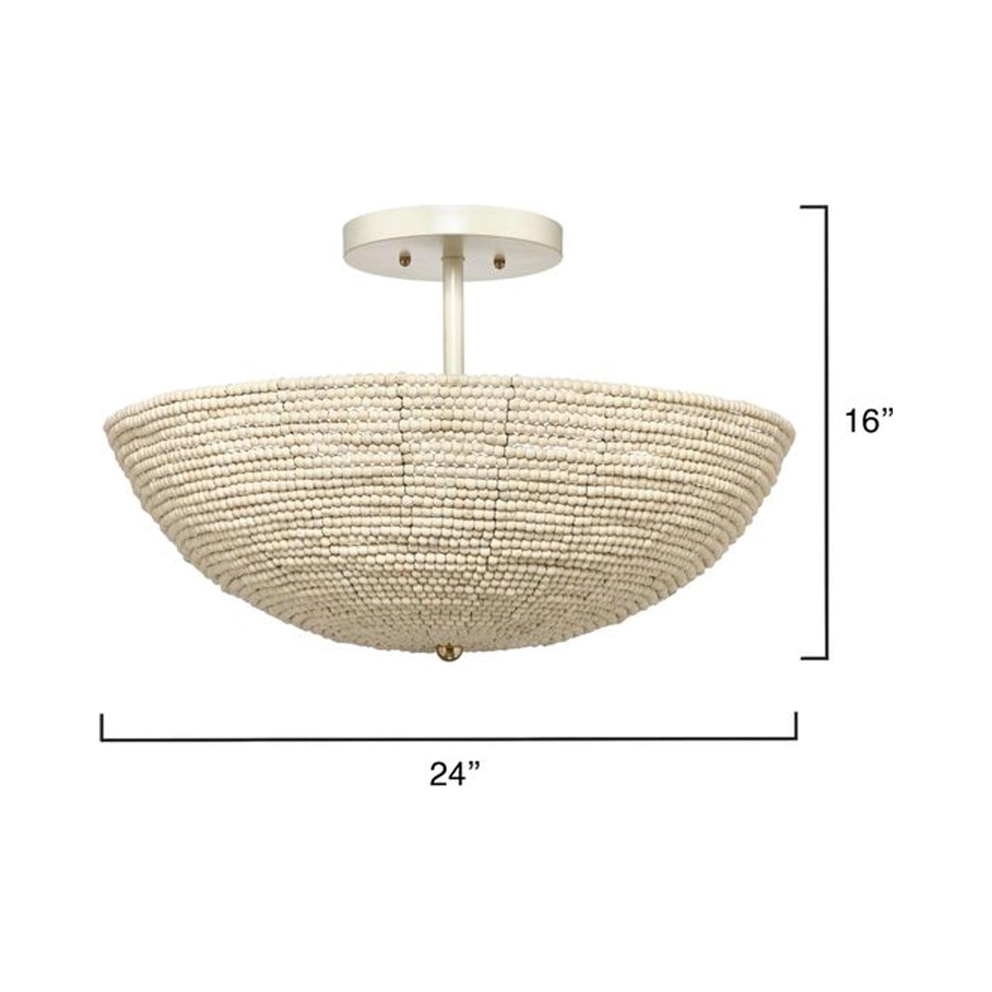 Tsunami Semi Flush Mount Ceiling Light - line drawing.