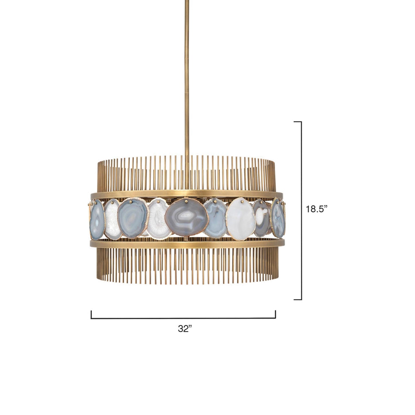 Upsala Agate Chandelier - line drawing.