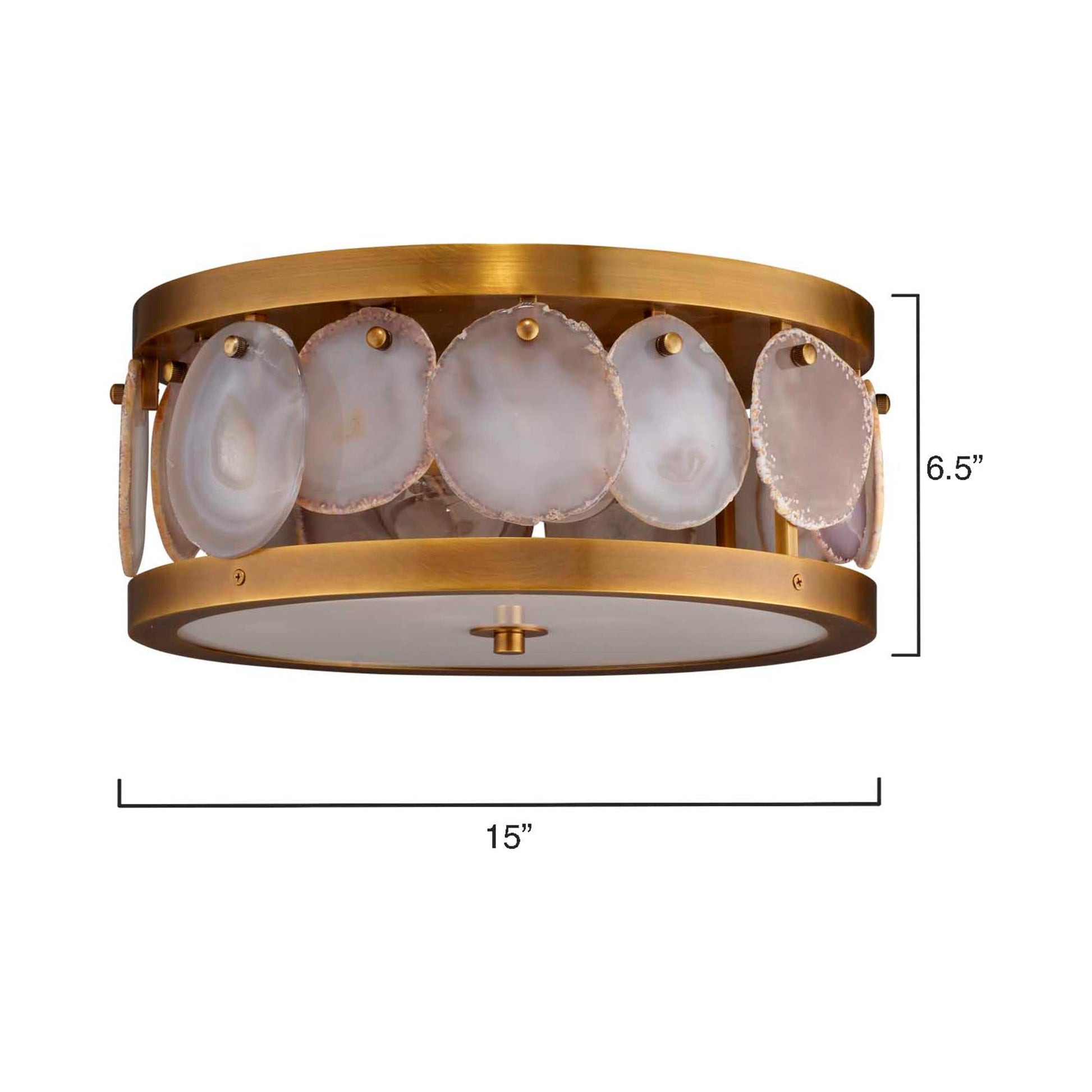 Upsala Agate Flush Mount Ceiling Light - line drawing.