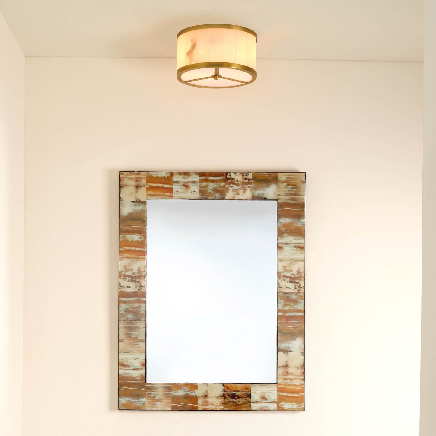 Upsala Flush Mount Ceiling Light in living room.