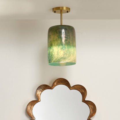 Vapor Semi Flush Mount Ceiling Light in living room.