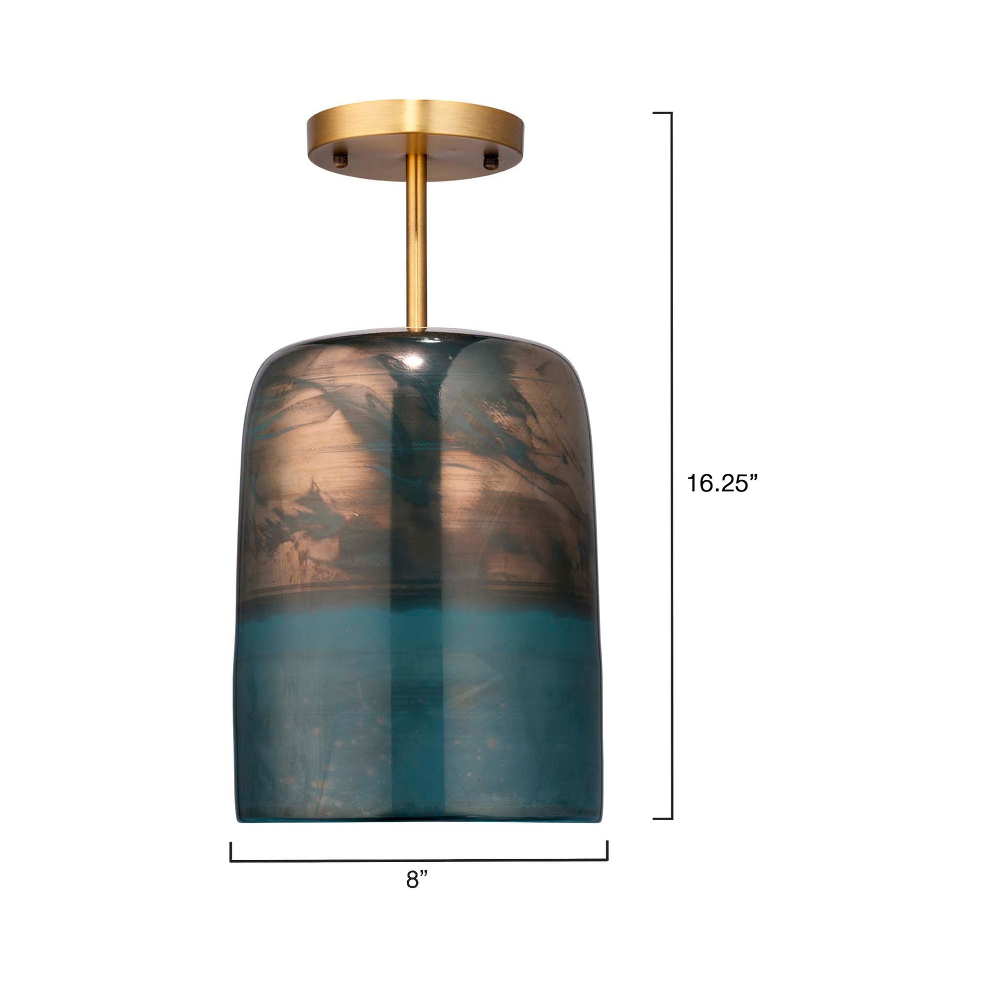 Vapor Semi Flush Mount Ceiling Light - line drawing.