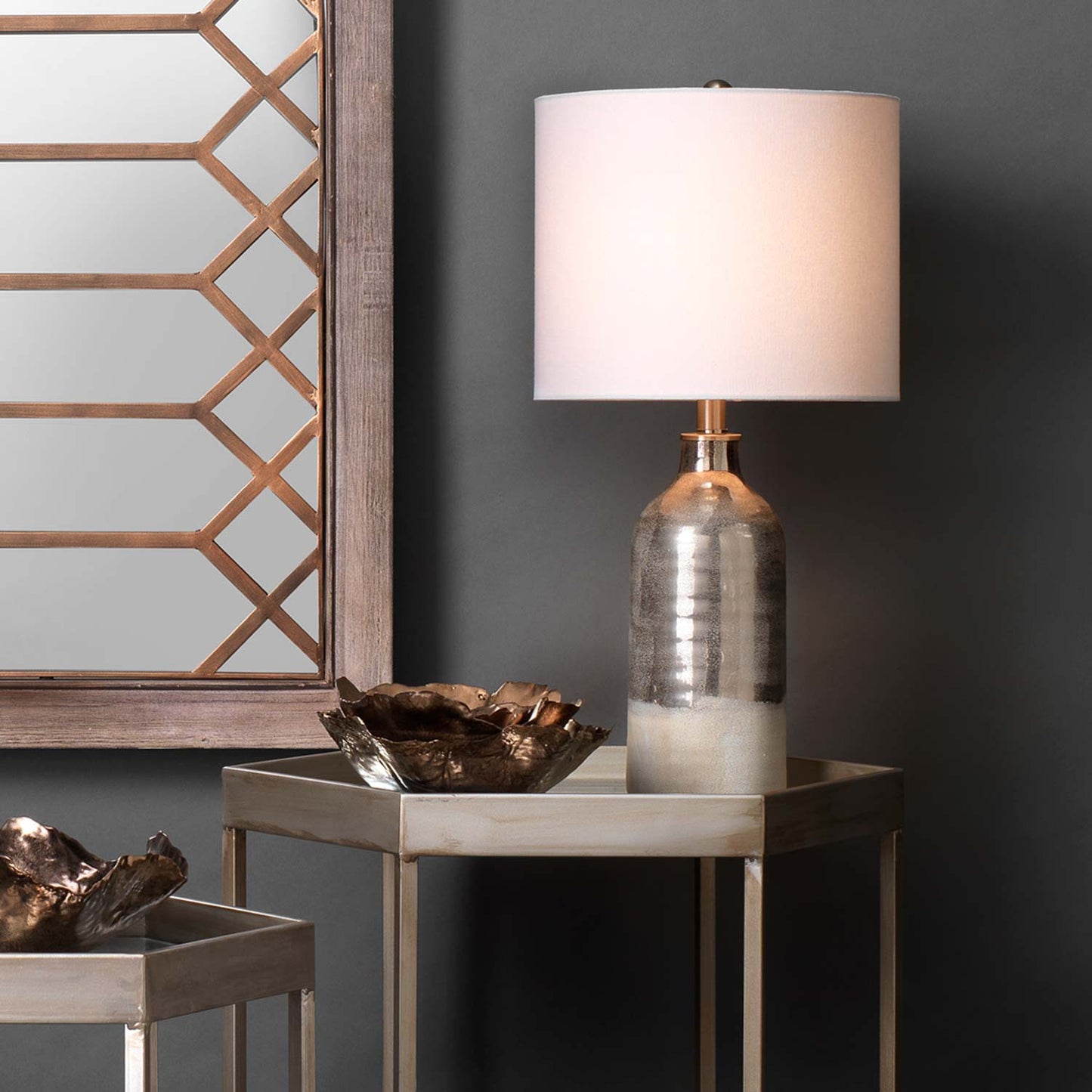 Varnish Table Lamp in living room.