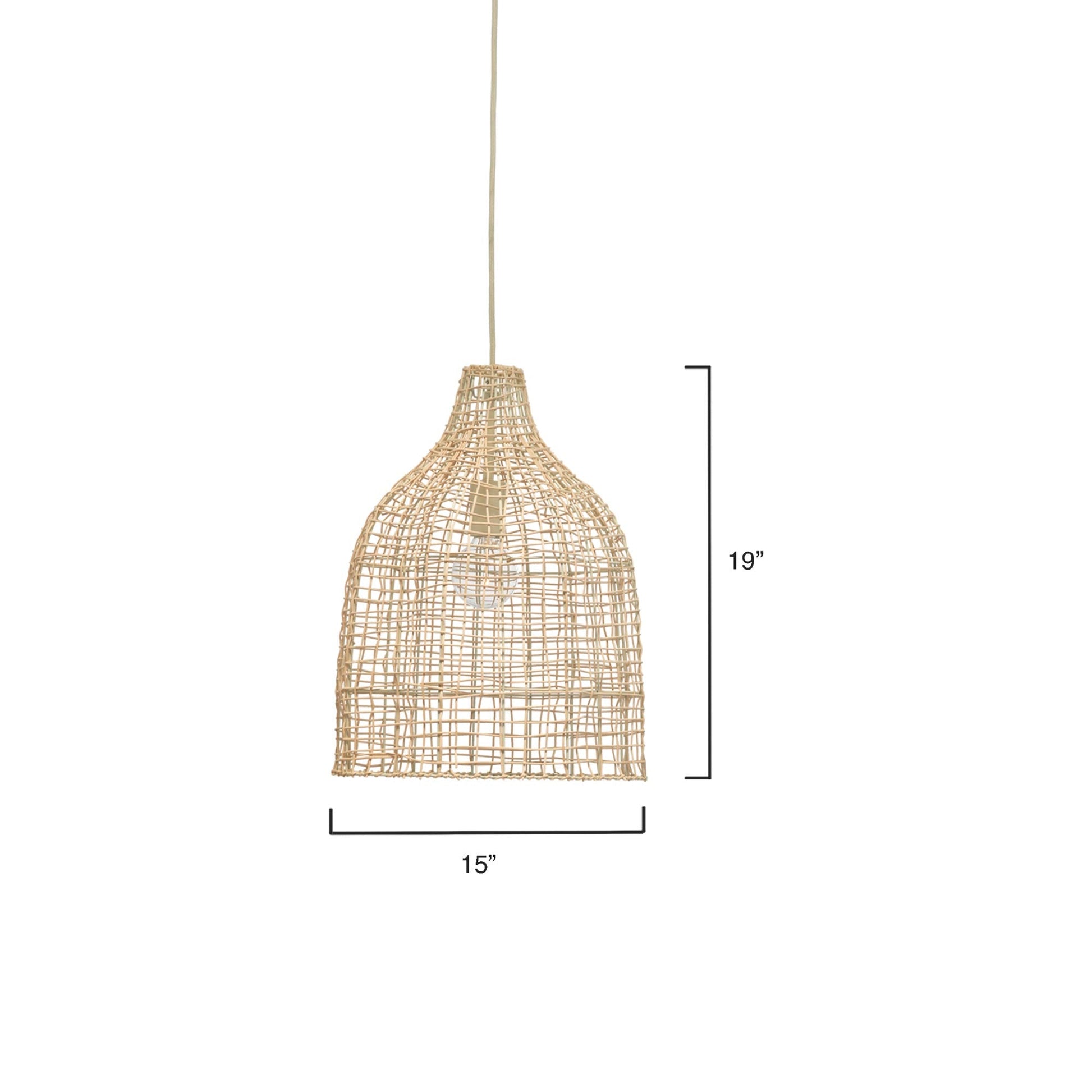 Whisper Pendant Light - line drawing.
