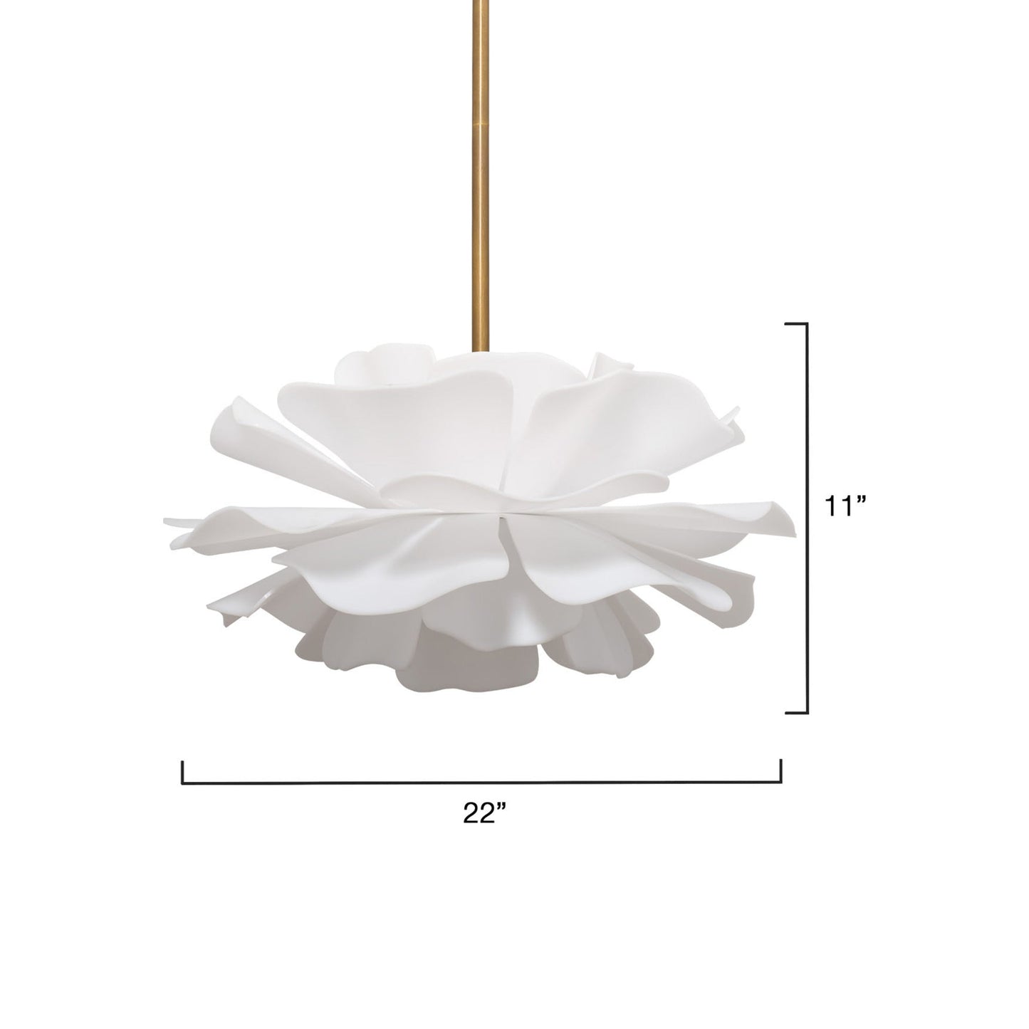 Zinnia Chandelier - line drawing.