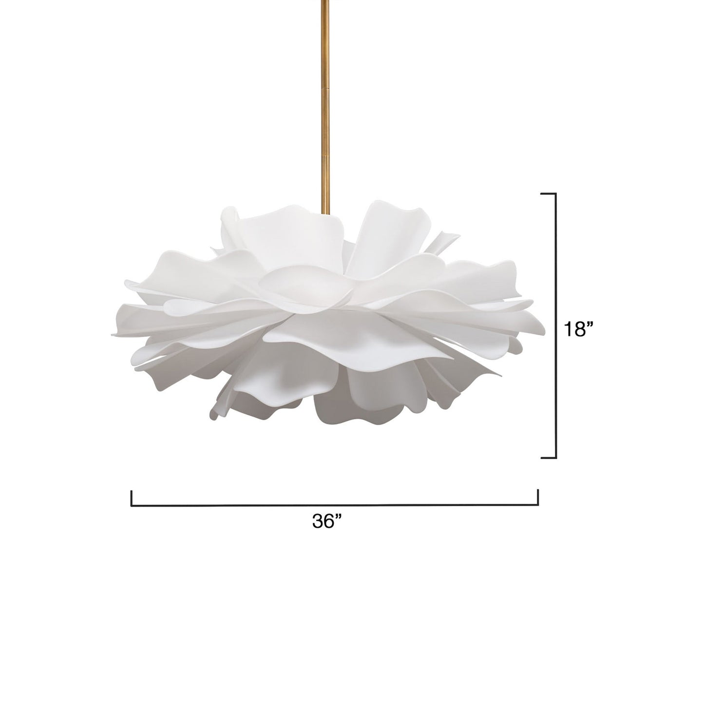 Zinnia Chandelier - line drawing.