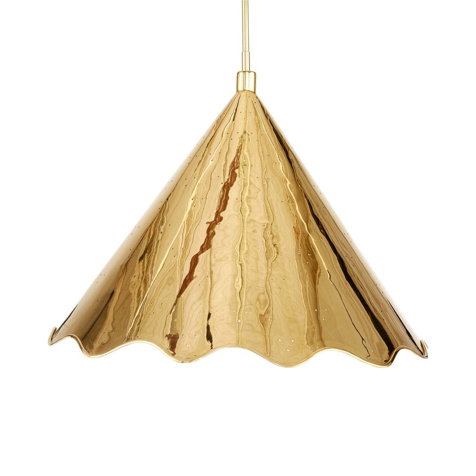 Brass Ripple Pendant Light.