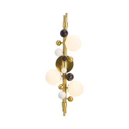 Globo Multi Light Wall Light in Black/White Marble.