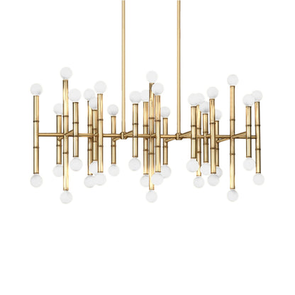 Meurice Rectangle Chandelier in Modern Brass.
