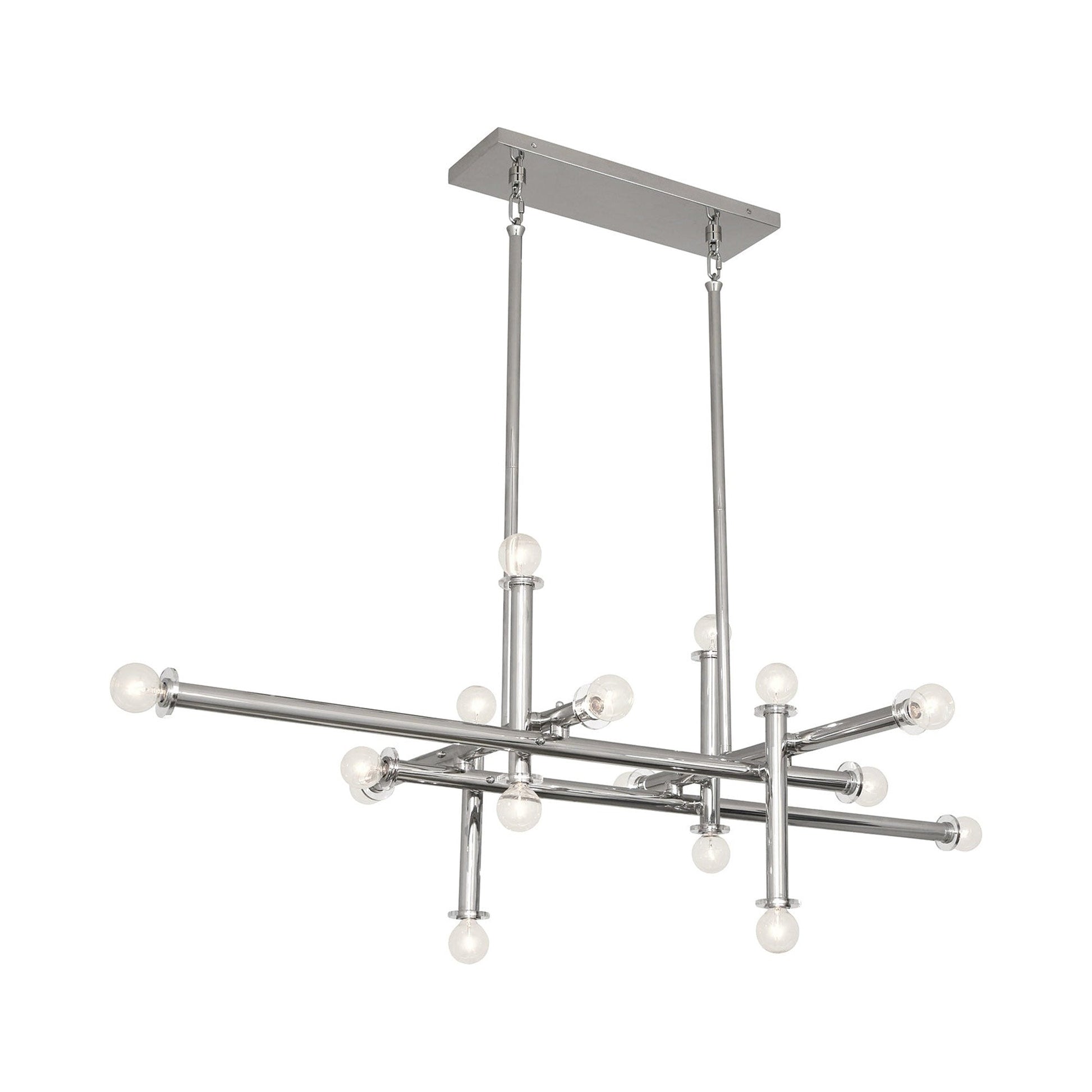 Milano Linear Chandelier in Nickel.