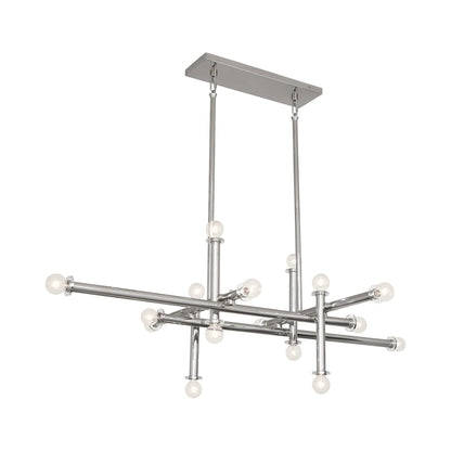 Milano Linear Chandelier in Nickel.