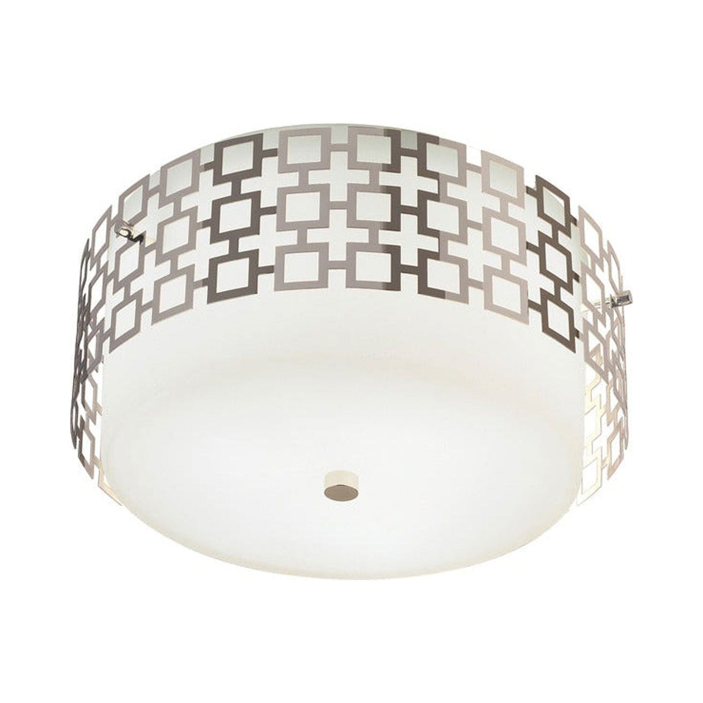 Parker Flush Mount Ceiling Light in Nickel.