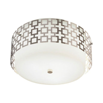 Parker Flush Mount Ceiling Light in Nickel.