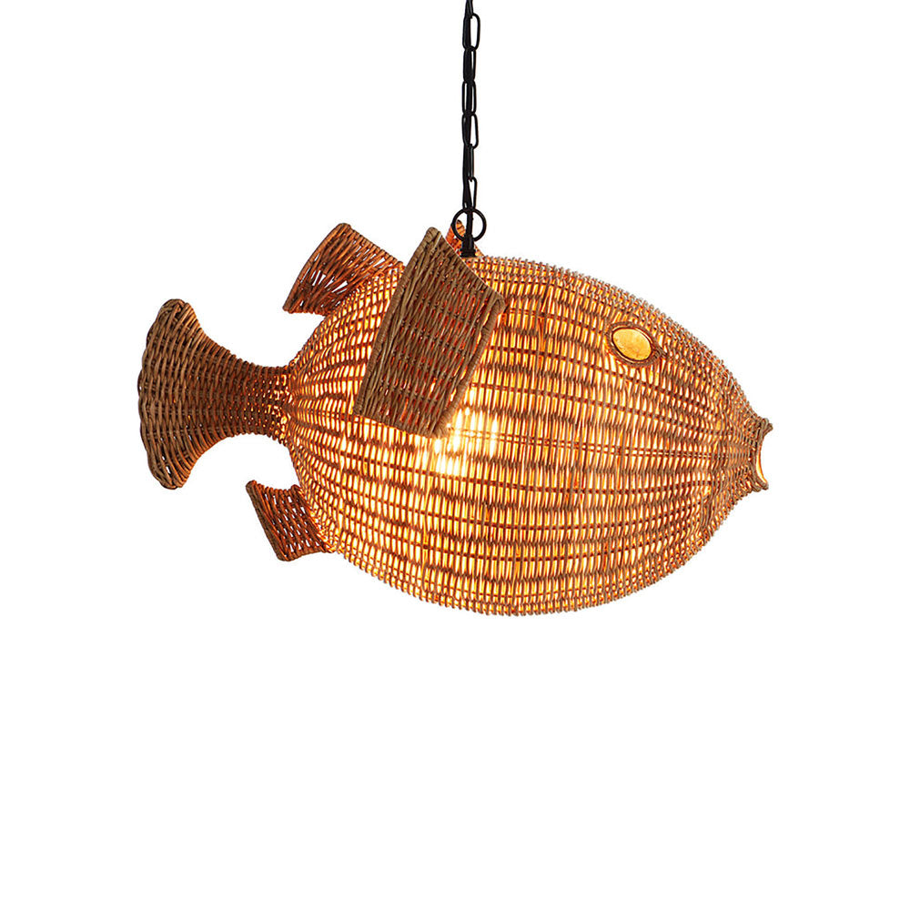 Wicker Pendant Light in Detail.