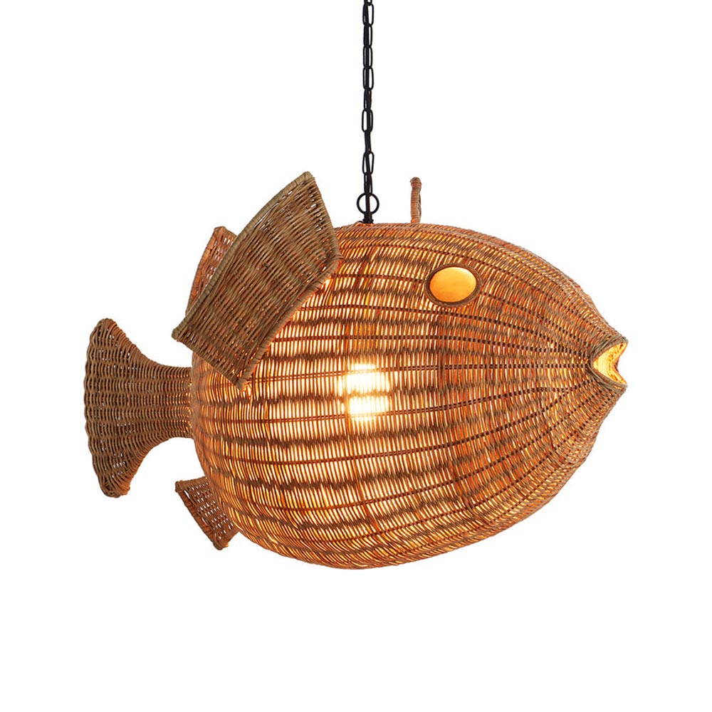 Wicker Pendant Light in Detail.