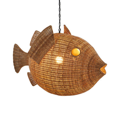 Wicker Pendant Light in Detail.