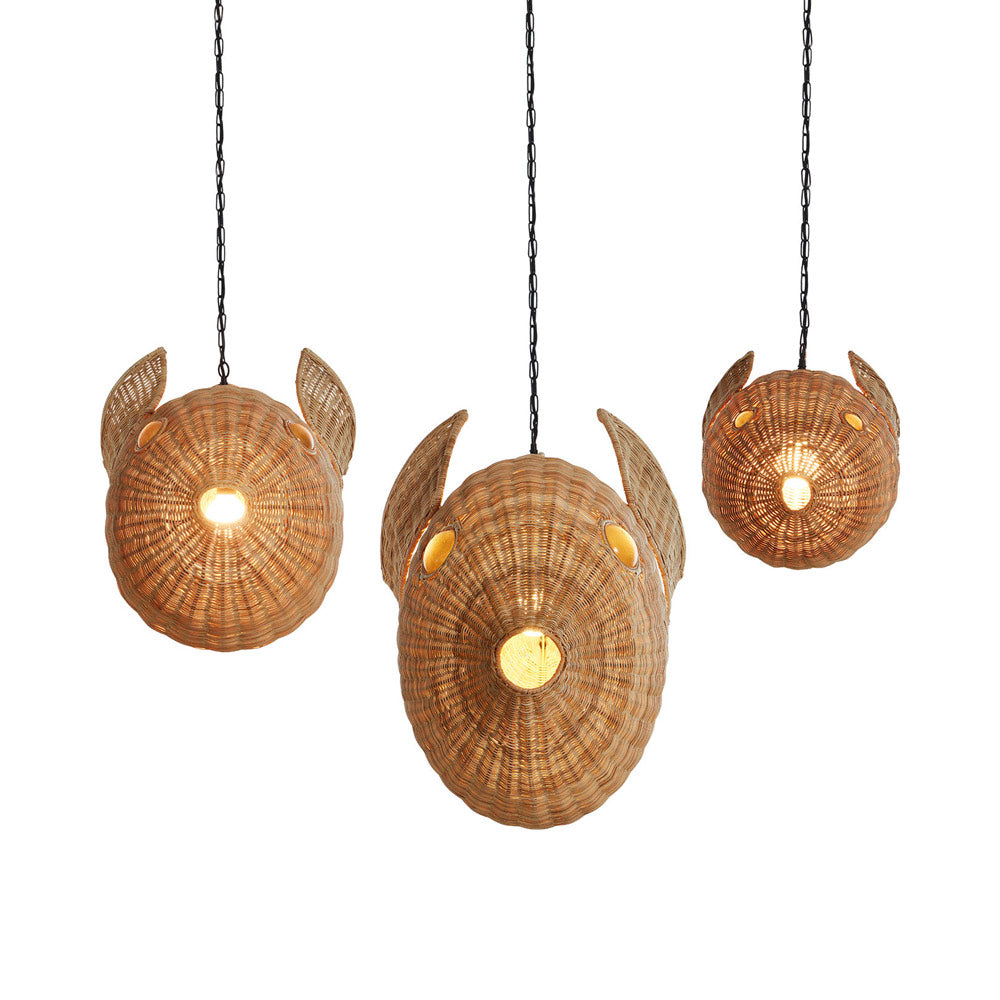 Wicker Pendant Light in Detail.