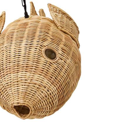 Wicker Pendant Light in Detail.