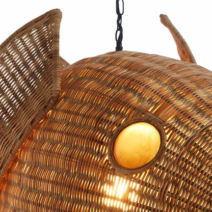 Wicker Pendant Light in Detail.
