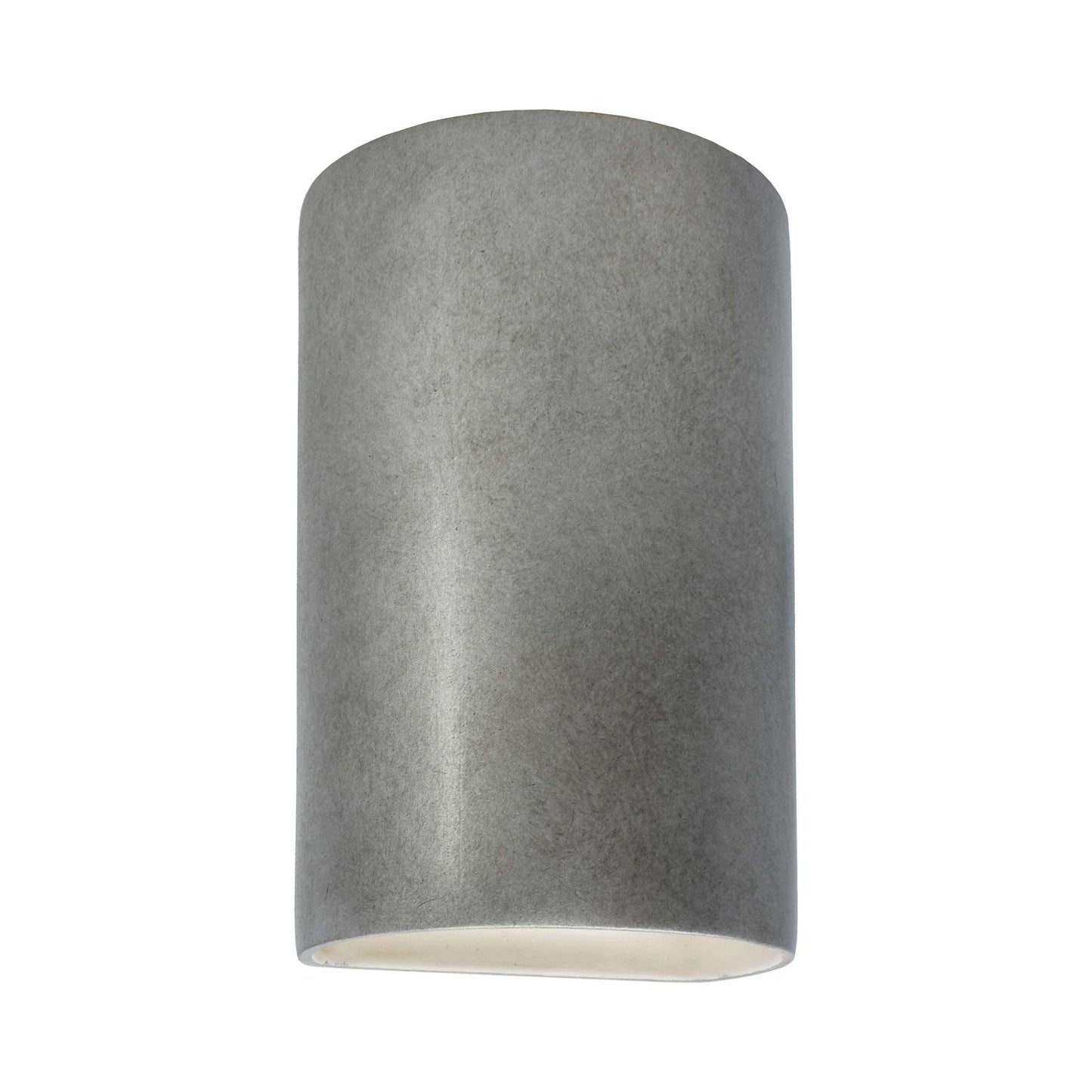 Ambiance ADA Cylinder Closed Top Outdoor Wall Light in Antique Silver.