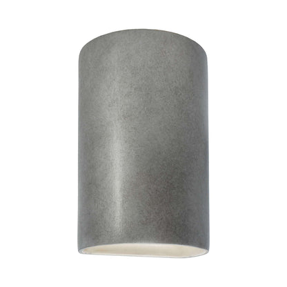 Ambiance ADA Cylinder Closed Top Outdoor Wall Light in Antique Silver.