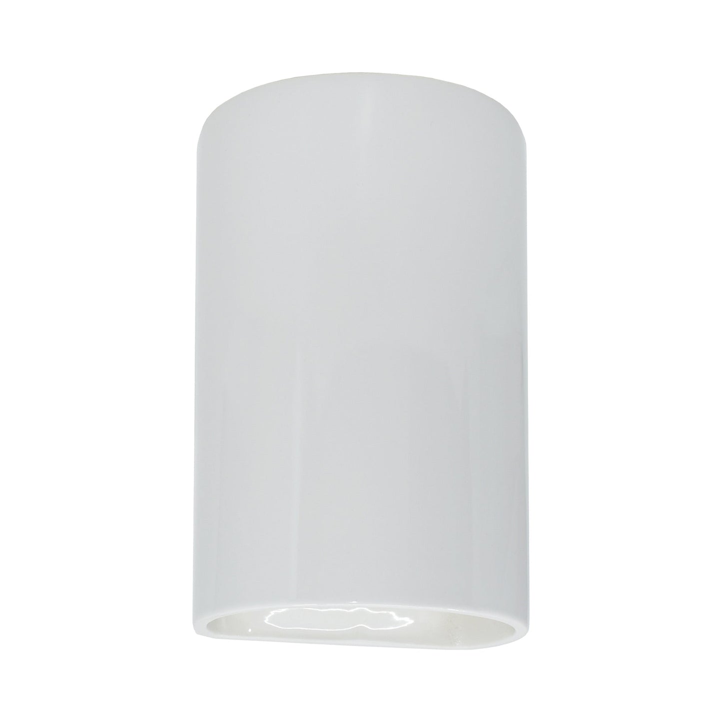 Ambiance ADA Cylinder Closed Top Outdoor Wall Light in Gloss White.