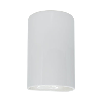 Ambiance ADA Cylinder Closed Top Outdoor Wall Light in Gloss White.