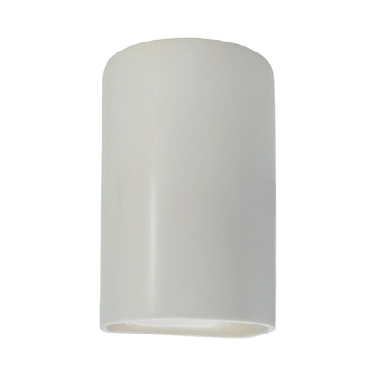 Ambiance ADA Cylinder Closed Top Outdoor Wall Light in Matte White.