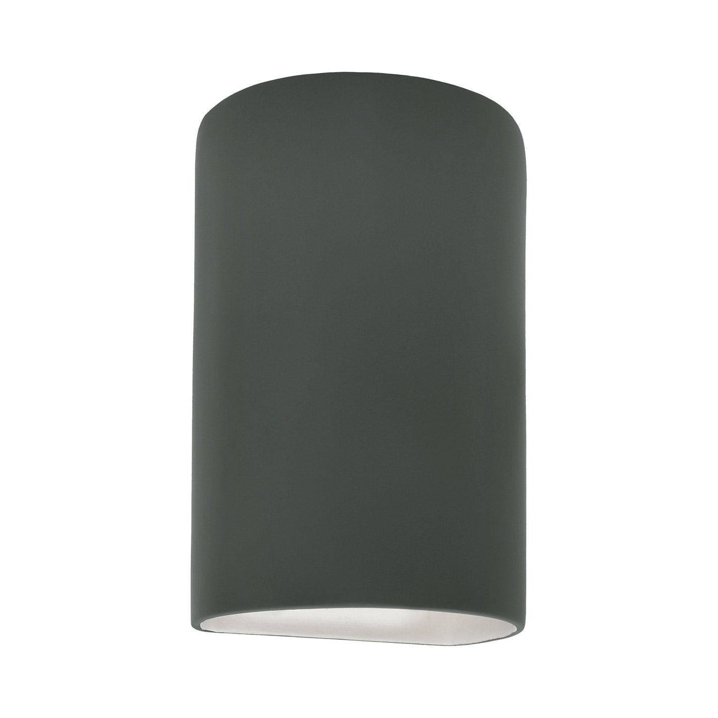 Ambiance ADA Cylinder Closed Top Outdoor Wall Light in Pewter Green.