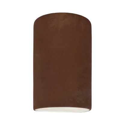 Ambiance ADA Cylinder Closed Top Outdoor Wall Light in Real Rust.