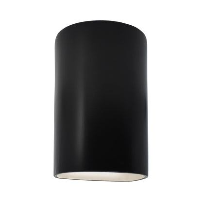 Ambiance ADA Cylinder Open Top and Bottom Wall Light in Carbon Matte Black (Small).